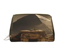 Bolsa de maquillaje para mujer, neceser, cepillo para el cuidado de la piel, organizador de viaje, bolso grande de maquillaje, accesorios, bolsa inteligente, la pirámide del mundo perdido, Blanco