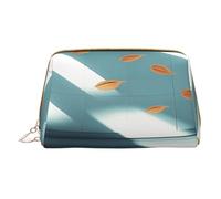 Bolsa de maquillaje para mujer, neceser, cepillo para el cuidado de la piel, organizador de viaje, bolso grande de maquillaje, accesorios, bolsa inteligente, el viento sopla en las hojas, Blanco