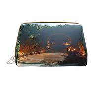 Bolsa de maquillaje para mujer, neceser, cepillo para el cuidado de la piel, organizador de viaje, bolso grande para maquillaje, accesorios, bolsa de mano, bolsa de mano, puerta del cielo, Blanco