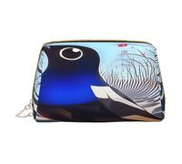Bolsa de maquillaje para mujer, neceser, cepillo para el cuidado de la piel, organizador de viaje, bolso grande para maquillaje, accesorios, bolsa inteligente, el pájaro del surrealismo, Blanco, Talla