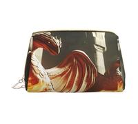 Bolsa de maquillaje para mujer, neceser para el cuidado de la piel, organizador de viaje, bolso grande para maquillaje, accesorios, bolsa de fantasía, arte de fuego, dragón, Blanco, Talla única