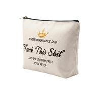 Bolsa de maquillaje para mujer, regalos de cumpleaños para mujeres, mejor amiga, regalos de pensión personalizados, regalos divertidos de amistad, Blanco, Corona