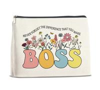 Bolsa de maquillaje para mujer, regalos de jefe, nunca olvides la diferencia que haces, bolsa de viaje para cosméticos, despedida, despedida, agradecimiento, jubilación, regalos para gerente,