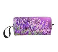 Bolsa de maquillaje para mujer, romántica, morado, lavanda, impresa, gran capacidad, bolsa de cosméticos portátil, bolsa de aseo portátil, almacenamiento de viaje, Como se muestra en la imagen, Talla