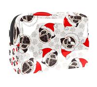 Bolsa de maquillaje para mujer y niña, diseño de huellas de perro y gato, espaciosa, bolsa de cosméticos con cremallera, Multicolor 04, 18.5x7.5x13cm/7.3x3x5.1in, Estuche de belleza