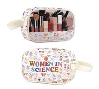 Bolsa de maquillaje para mujeres en ciencia, regalo de Semana de Laboratorio de Feminismo, regalo de educación STEM, bolsa de aseo para mujeres científicas, En bolsa de ciencia, Bolsas de cosméticos