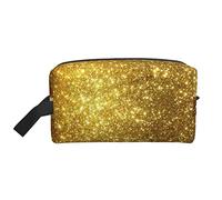 Bolsa de maquillaje para mujeres y adolescentes, bolsa de viaje de gran capacidad para cosméticos, organizador de maquillaje, bolsa grande y bonita para maquillaje, bolsa de viaje con lentejuelas dora