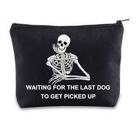 Bolsa de maquillaje para peluquero de perros, regalos para peluqueros de perros, esperando a que el último perro sea recogido, bolsa con cremallera, Recogido en Reino Unido