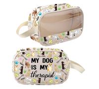 Bolsa de maquillaje para perros, regalos para amantes de los perros, My Dog is My Therapist, regalo para dueños de mascotas, bolsa organizadora con cremallera
