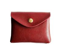 Bolsa de maquillaje para pintalabios para mujeres y niñas, piel sintética, doble capa, multifunción, monedero, Red