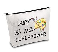 Bolsa de maquillaje para profesores de arte, regalo de graduación, artista, pintor, regalo, arte es mi superpotencia, bolsa de viaje de agradecimiento para profesores de arte