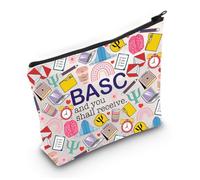 Bolsa de maquillaje para psicólogos, regalos de psicología, regalos de psicología, regalos para terapeutas, basc and you shall receivive psich teacher bolsa con cremallera, Basc and You Uk