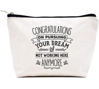 Bolsa de maquillaje para regalar o despedirse de colega Coworker Boss - Regalo de despedida de trabajo - Bolsa de maquillaje para regalo de despedida de trabajo - Bolsa de viaje regalo - Felicitaciones por perseguir tu sueño de no trabajar aquí