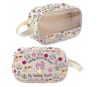 Bolsa de maquillaje para regalos de costura, regalos para amantes de los colchas, regalo de costurera, fácil de distraer con cosas de costura, bolsa de cosméticos