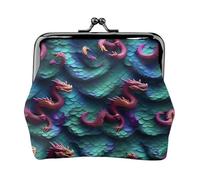 Bolsa de maquillaje pequeña con diseño de escamas de dragón mágico 3D para bolso, mini bolsas de cosméticos portátiles, para gimnasio y uso diario, Black, Talla única, Bolsa para monedas