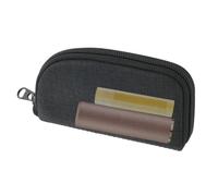 Bolsa de maquillaje pequeña, impermeable, organizador de maquillaje con cremallera, bolsa de cosméticos para bolso, para cambiar monedas, auriculares, pintalabios, escuela, viajes, Black, Consulte la