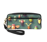 Bolsa de maquillaje pequeña Insect Atlas. Elegante bolsa de cosméticos portátil con estampado de doble cara, bolsa de almacenamiento multifuncional para mujer
