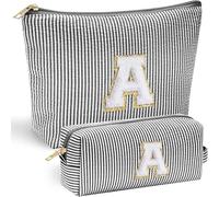 Bolsa de maquillaje personalizada con inicial para mujer, bolsa de aseo de viaje rosa | 11, 12, 13, 14, 15, 16 años, regalos para niñas de 11, 12, 13, 14, 15 y 16 años | Cosas preparadas para