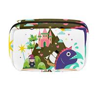 Bolsa de maquillaje personalizada de viaje, bolsa de cosméticos, bolsa de aseo para mujeres y niñas, abre el mundo de cuentos de hadas en libros, Varios colores, 17.5x7x10.5cm/6.9x4.1x2.8in