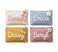 Bolsa De Maquillaje Personalizada For Mamá, Bolsa De Viaje con Nombre Tejido Personalizado, Bag De Aseo De Pana, Regalo del Día De La Madre