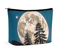 Bolsa de Maquillaje Pine Trees of The Moon para Mujer, portátil, Impermeable, para cosméticos, estética, de Mano, para Viajes y Trabajo