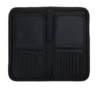 Bolsa de maquillaje plegable para mujer, 15 bolsillos, portátil, para viajes, cosméticos, herramientas de belleza, bolsa de almacenamiento, Black