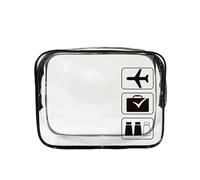 Bolsa de Maquillaje Portable Travel Wash Bag Female Transparent Waterproof Makeup Storage Pouch Large Capacity Cosmetic Organizer Beauty(Black no Strap)