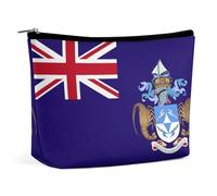 Bolsa de Maquillaje portátil con Cremallera y diseño de Bandera de Tristan Da Cunha, Organizador de cosméticos para Mujeres y niñas