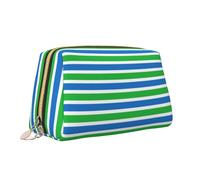 Bolsa de maquillaje portátil con cremallera y estampado de bandera de Sierra Leona, organizador de viaje, neceser de aseo