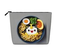 Bolsa de maquillaje portátil con diseño de huevera, fideos y ramen, para mujer, bolsa organizadora de artículos de aseo de viaje de gran capacidad