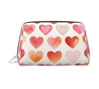 Bolsa de maquillaje portátil con estampado de bandera de Perú para mujer, bolsa de viaje para lavado, puede contener brochas de maquillaje y artículos de tocador, Warm Love, One Size, Clásico