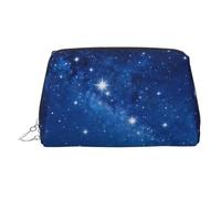 Bolsa de maquillaje portátil con estampado de pastizales para mujer, bolsa de lavado de viaje, puede contener brochas de maquillaje y artículos de tocador, Cielo estrellado azul, One Size, Clásico