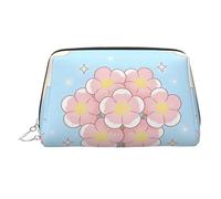 Bolsa de maquillaje portátil con estampado geométrico retro para mujer, bolsa de lavado de viaje, puede contener brochas de maquillaje y artículos de tocador, Cielo floral pastel, One Size, Clásico