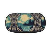 Bolsa de maquillaje portátil con texto en inglés "Not All Who Wander are Lost" 1 impresión práctica de alta capacidad para estudiantes, adolescentes y adultos, Black, Talla única, Organizador de
