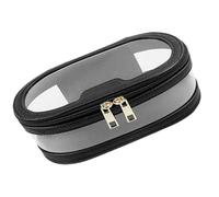 Bolsa de maquillaje portátil de gran capacidad para lavar brochas de cosméticos, soporte transparente para cosméticos, Black, Mass Beauty