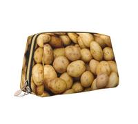 Bolsa de maquillaje portátil de piel con estampado de patatas de jardín, bolsa de cosméticos, organizador de viaje, bolsa de aseo
