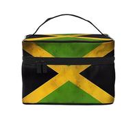 Bolsa de maquillaje portátil de viaje con la bandera vieja de Jamaica (9 x 6.5 x 6.2 pulgadas), bolsa de maquillaje de gran capacidad para mujeres, bolsa de maquillaje grande para niñas