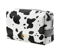 Bolsa de Maquillaje portátil genérica con Estampado de Vaca, Impermeable, PU, Bolsa de Maquillaje con Cremallera de Moda para Viajes