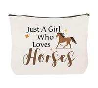 Bolsa de maquillaje portátil para amantes de los caballos para mujer, bolsa de cosméticos portátil con diseño de caballos para amiga, hija, hermana que ama los caballos, cumpleaños, Navidad, regalos