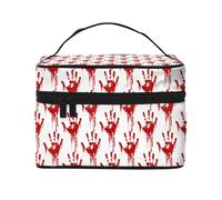 Bolsa de maquillaje Red Bloody Scary Hands, bonitas bolsas de cosméticos para mujer, bolsa de aseo personal, bolsa organizadora de maquillaje de viaje grande