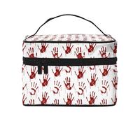 Bolsa de maquillaje Red Bloody Scary Hands2, bonitas bolsas de cosméticos para mujer, bolsa de aseo personal, bolsa organizadora de maquillaje de viaje grande
