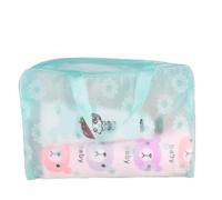Bolsa de Maquillaje Resistente Al Agua, Monedero de PVC, Impermeable Floral para Lavar Cosméticos de Limpieza, Organizadores de Maquillaje (Green)