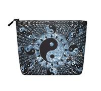 Bolsa de maquillaje reutilizable con bonito estampado de aguacate, organizador de artículos de aseo de viaje, bolsa multiusos para almacenamiento diario de mujeres, Diagrama Ying Yang, Talla única