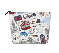 Bolsa de maquillaje reutilizable con estampado de husky siberiano, organizador de artículos de aseo de viaje, bolsa multiusos para almacenamiento diario de mujeres, londres, Talla única