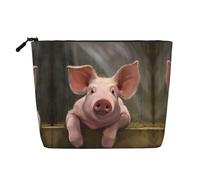 Bolsa de maquillaje reutilizable con estampado de husky siberiano, organizador de artículos de aseo de viaje, bolsa multiusos para almacenamiento diario de mujeres, Lindo cerdo., Talla única