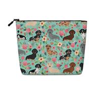 Bolsa de maquillaje reutilizable con estampado de husky siberiano, organizador de artículos de aseo de viaje, bolsa multiusos para almacenamiento diario de mujeres, beige, Talla única