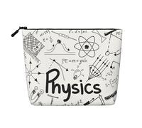 Bolsa de maquillaje reutilizable con estampado de husky siberiano, organizador de artículos de aseo de viaje, bolsa multiusos para almacenamiento diario de mujeres, Estampado de física, Talla única