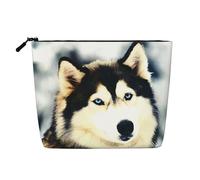 Bolsa de maquillaje reutilizable con estampado de husky siberiano, organizador de artículos de aseo de viaje, bolsa multiusos para almacenamiento diario de mujeres, Husky siberiano, Talla única