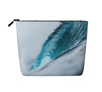 Bolsa de maquillaje reutilizable con estampado de olas verdes oceánicas, organizador de artículos de aseo de viaje, bolsa multiusos para almacenamiento diario de mujeres, Ocean Green Wave Surf, Talla
