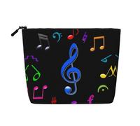 Bolsa de maquillaje reutilizable con estampado de olas verdes oceánicas, organizador de artículos de aseo de viaje, bolsa multiusos para almacenamiento diario de mujeres, Música pentatónica colorida